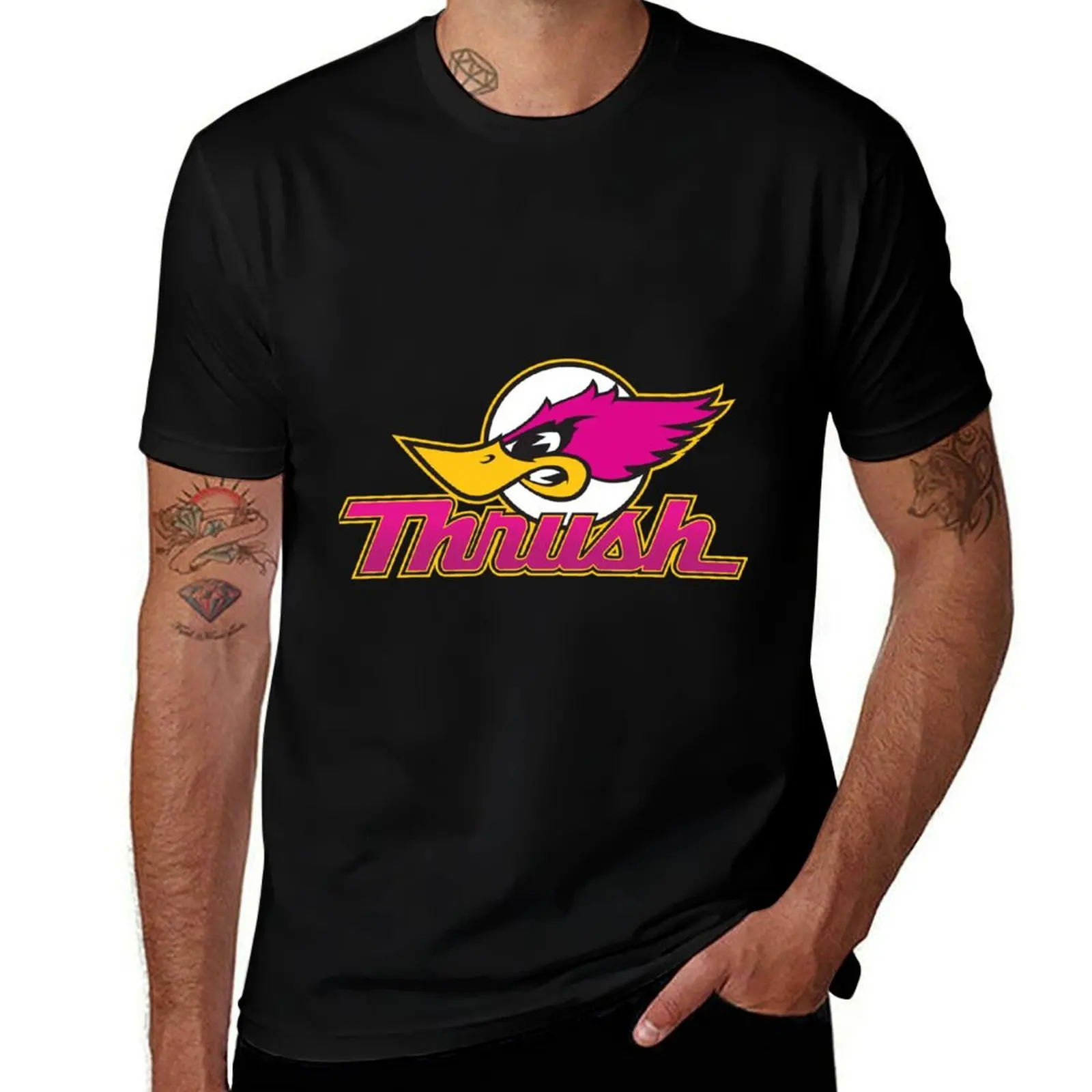 Thrush Exhaust Logo Sticker T-Shirt Trendy Casual Short Sleeve Shirt T-Shirt