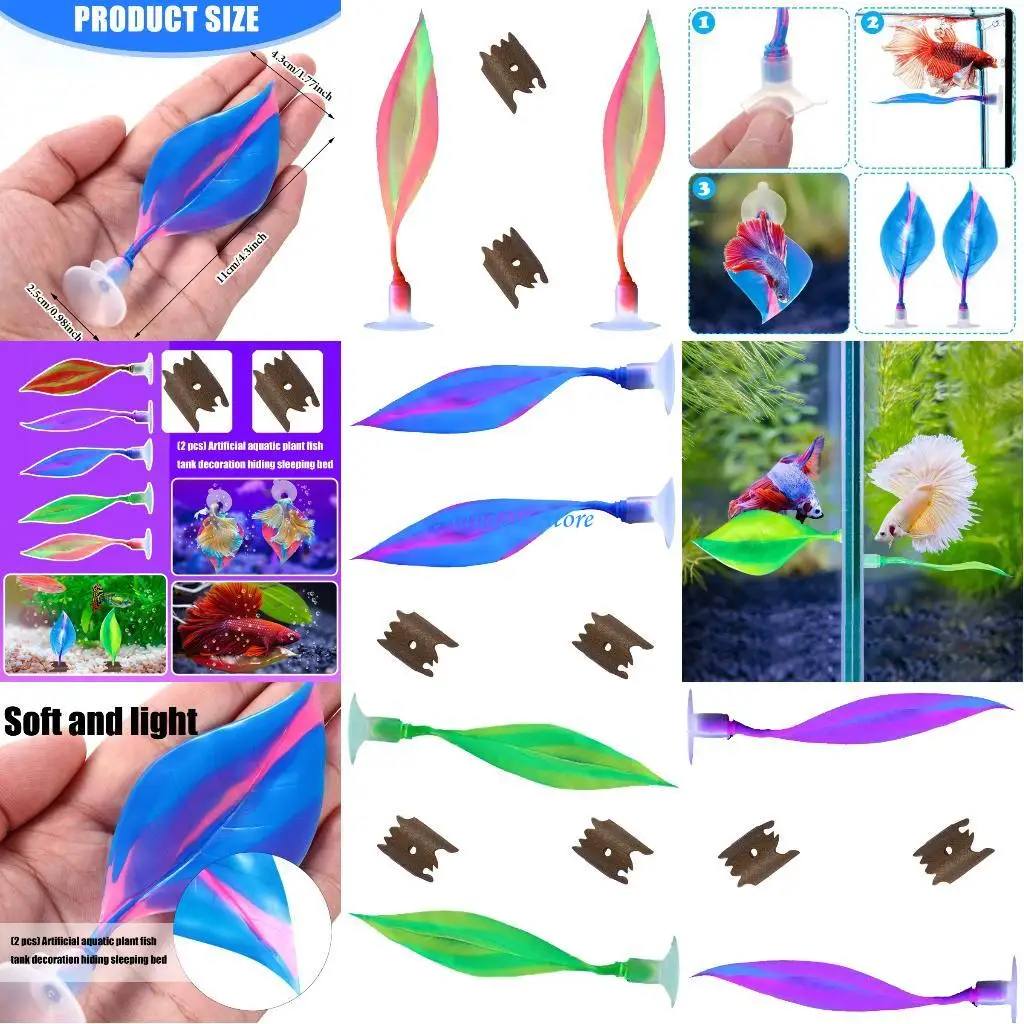 

U2JC Safe Soft Plastic Fish Leaf Set Waterproof For Hideouts