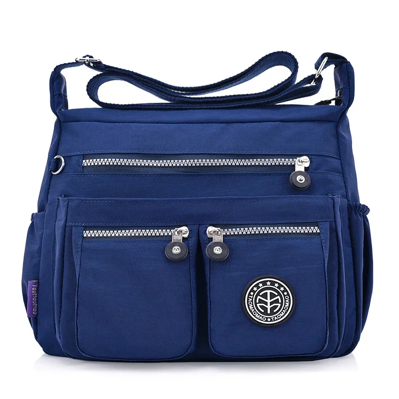 Kobiety nylonowe torby na ramię jednolity, na zamek kobiece luksusowe torebki damskie markowe markowe torby letnie torba Crossbody na plażę worek główny