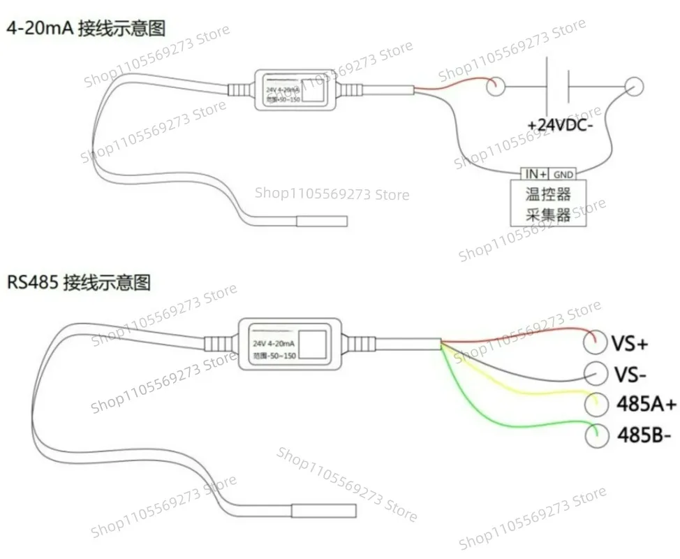 NTC 10K 3950 Temperature Transmitter, Two-Wire 4-20mA RS485 Output Thermal Sensor Module