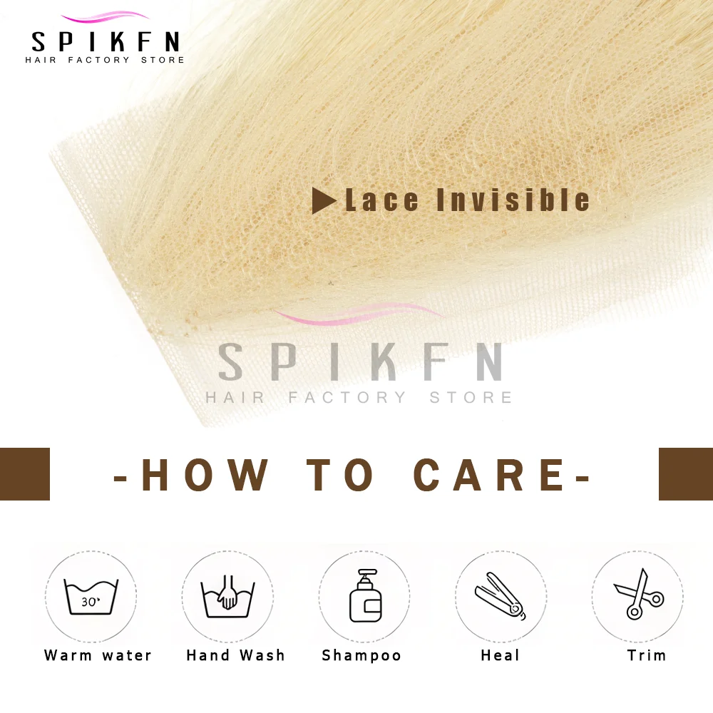 SPIKFN 10인치 레이스 인간의 머리카락 사이드 뱅스 천연 스트레이트 헤어 뱅스 6가지 색상 여성용 블랙 브라운 금발 머리