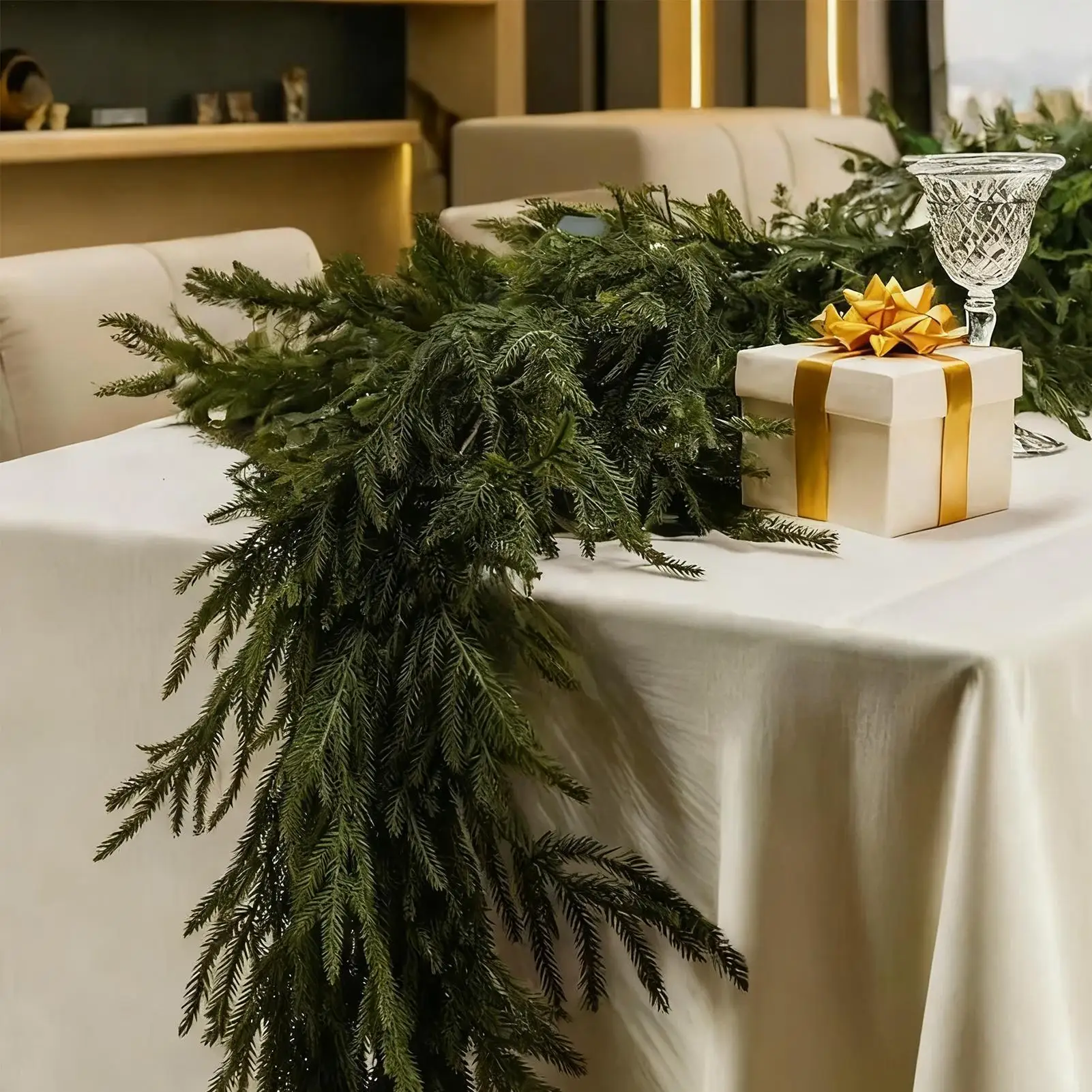 Christmas Cedar Garland Holiday Atmosphere Props Artificial Greenery Garland For Winter For Outdoor Indoor Porches Front Door