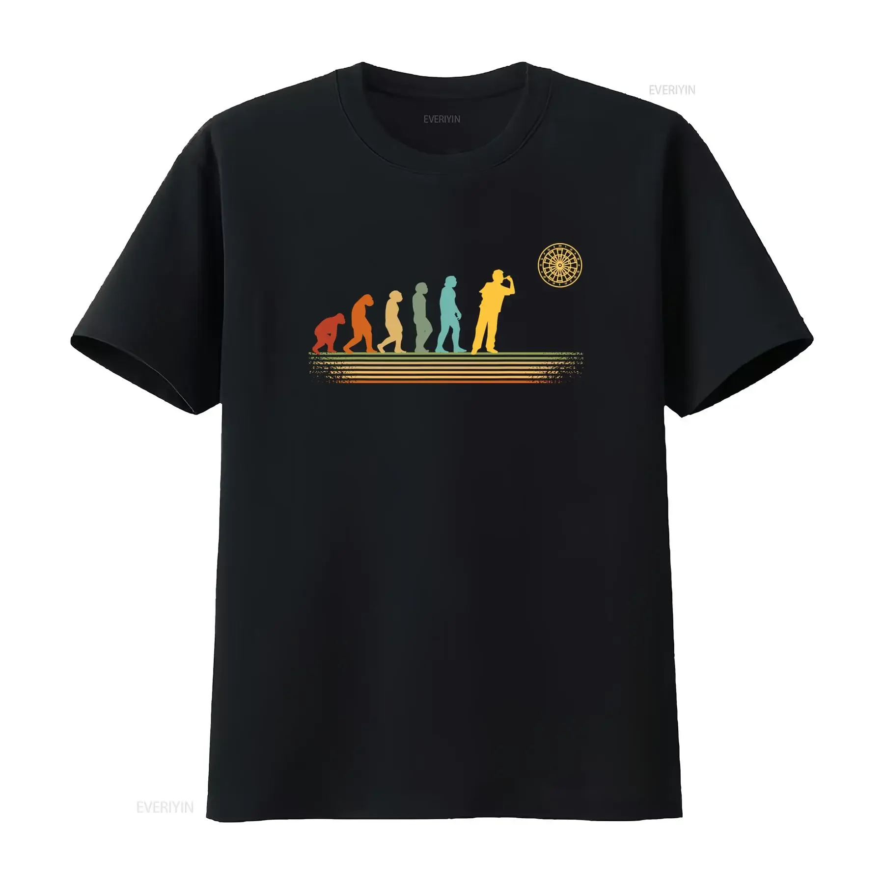Vintage Darts Score Systeem T Shirt Dartbord Print met Genummerde 1 20 Bullseye Ontwerp Casual Ronde Hals voor Dartspelers