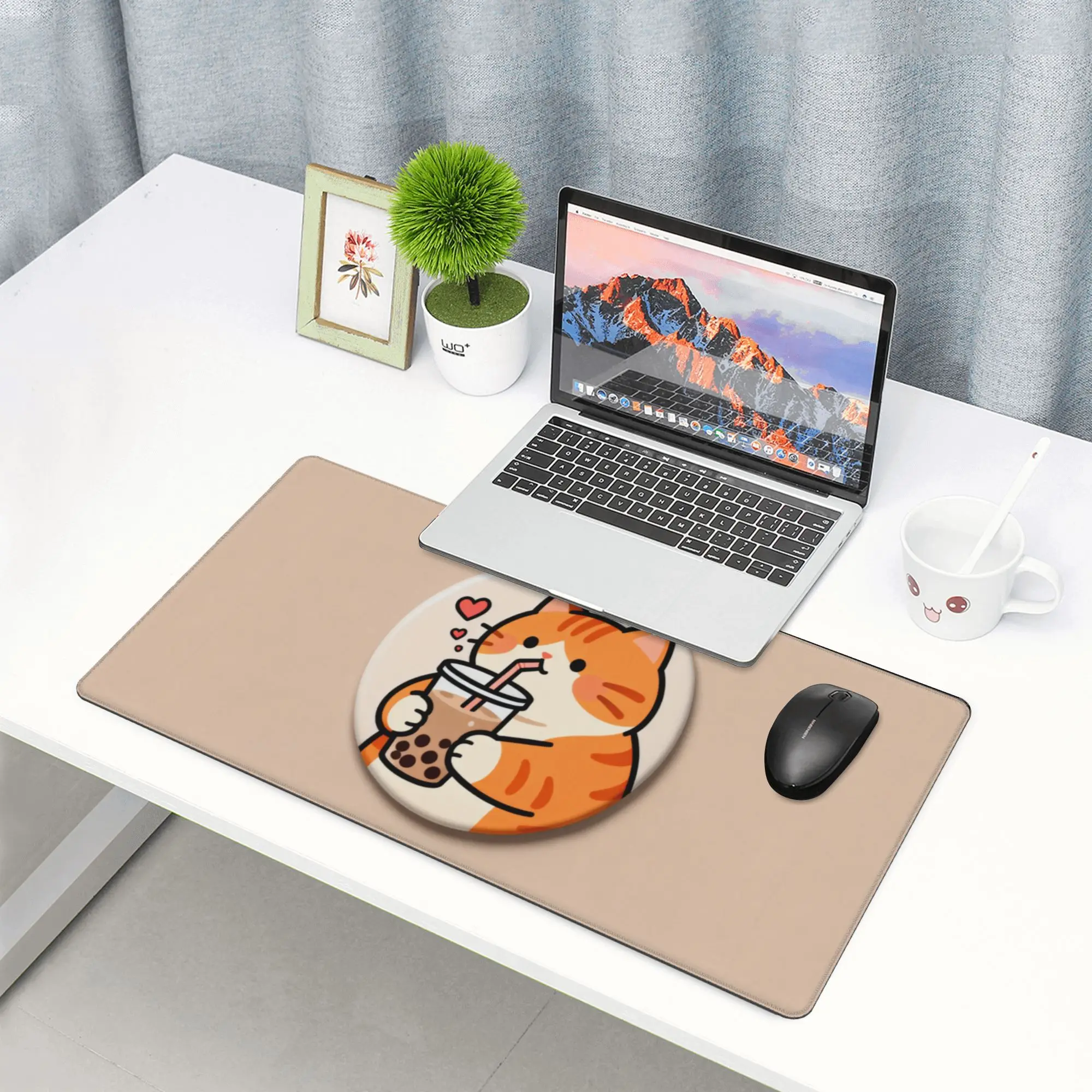 Extra Large Cute Orange Cat Mouse Pad