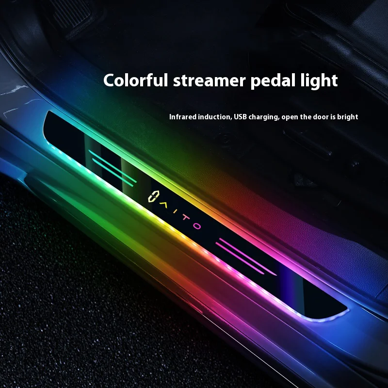 Car LED Wireless Threshold Light For AITO M5 M5 EV M7 Pro M8 M9 Automobile Threshold Light interior Accessories