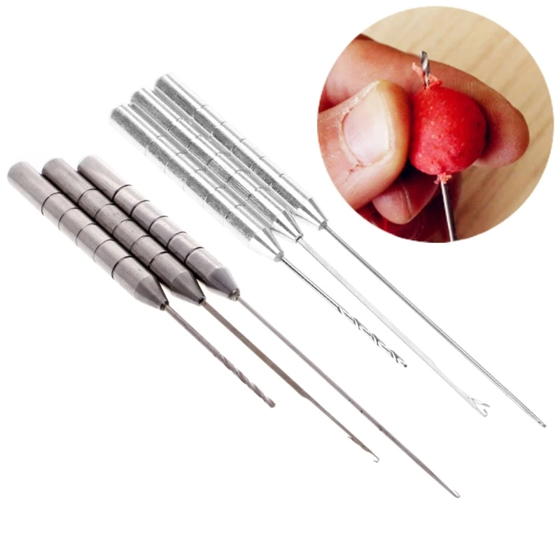 3in1 Carp Fishing Rigging Stainless Steel Bait Needle Fish Drill Tackle Set Tool