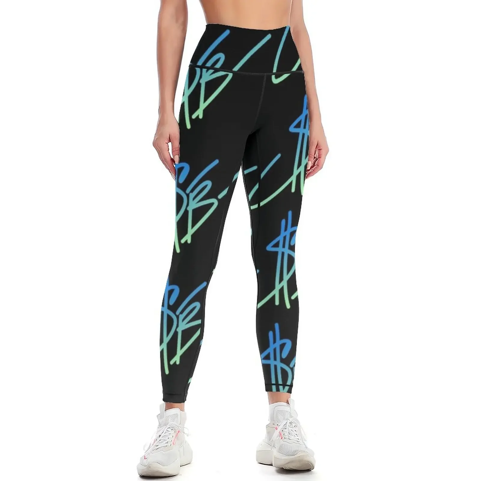 

Sasha Banks Signature (blue green) Leggings gym womans legging gym Sweatpants Clothing fitness Womens Leggings