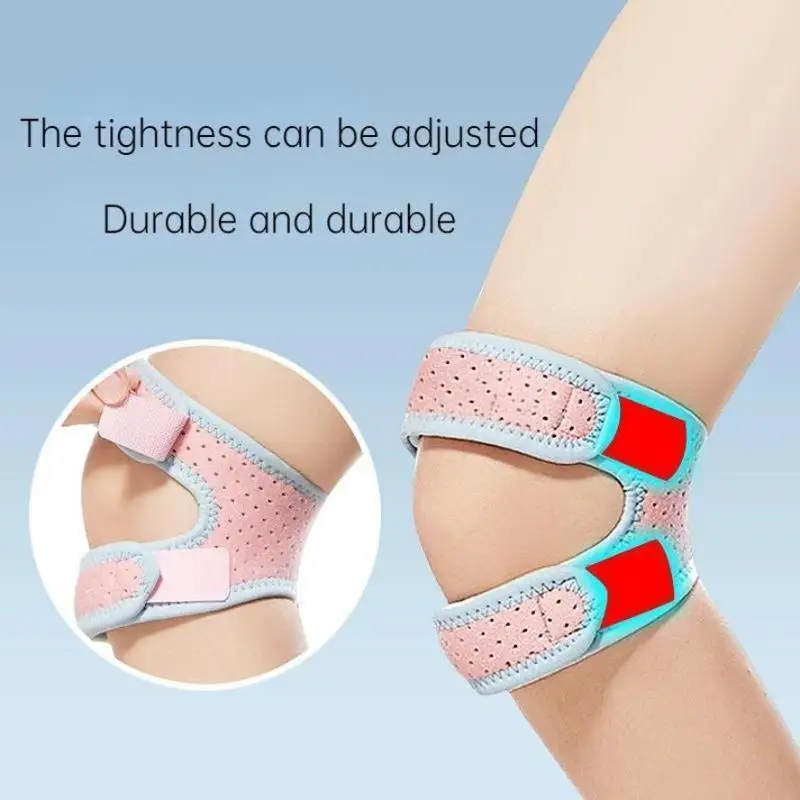 Nowy 1 szt. Wbudowany silikonowy stabilizator rzepki, sportowy ochraniacz na kolano, regulowany, z amortyzacją, produkty do fitnessu i sportu