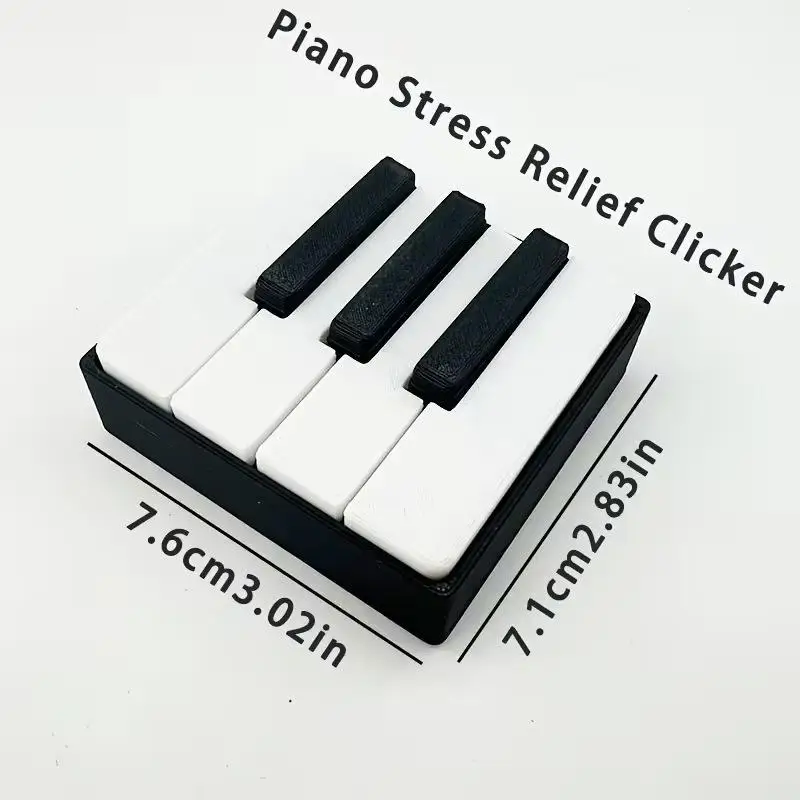 Keyboard Clicker Press Type Relax Fidget Figurine Suitable For Office Desk Party Games Musical Key Presser 3D Printed Piano