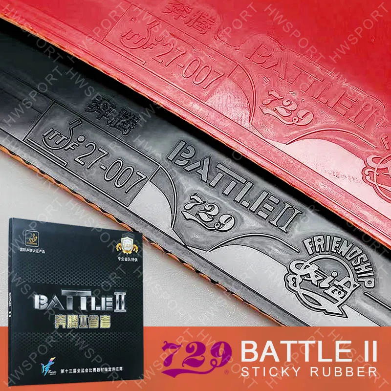

729 Friendship Battle 2, резиновая накладка для настольного тенниса, липкая резиновая простыня для пинг-понга с предварительно настроенной оранжевой губкой