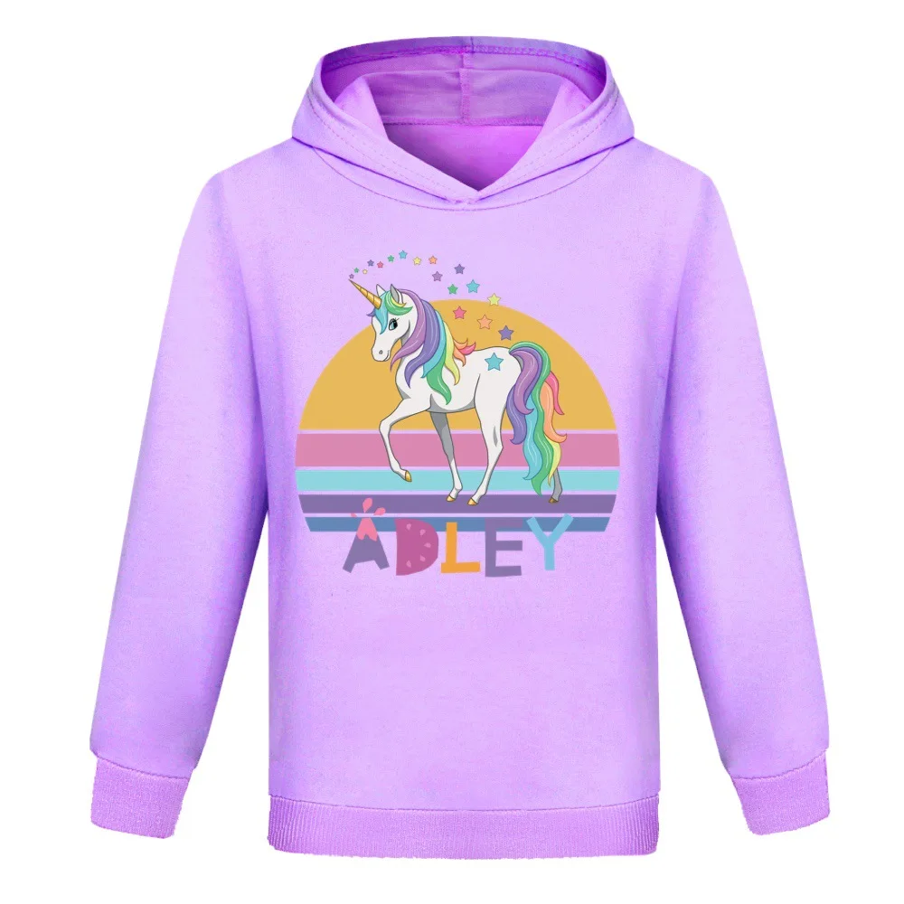 New A for Adley Hoodie Pullover Children's Outerwear Kids Cartoon Clothing Baby Girls Long Sleeved Sweatshirt Boys Hooded Coats