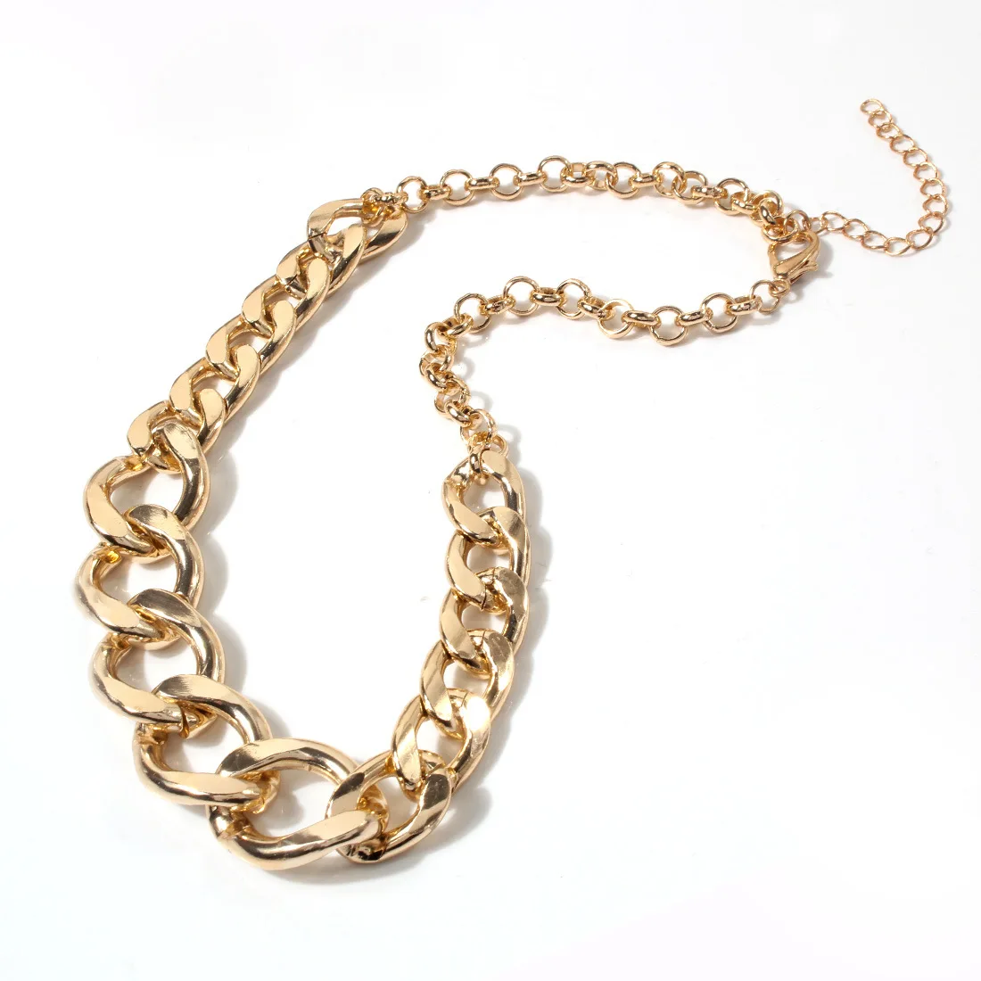 

DIY accessories European and American necklaces, European and American fashion metal texture exaggerated thick necklace collarbo