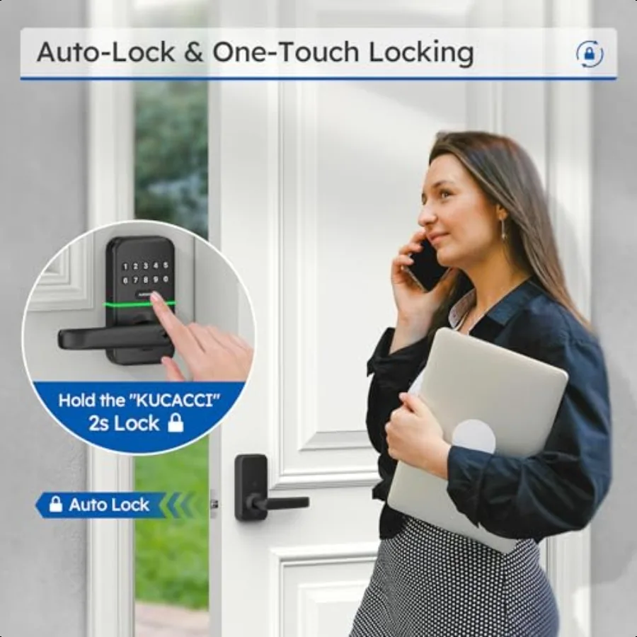 Smart Door Handle Lock with Keypad: Keyl Entry Digital Knob for Front Door Electronic Smart Lock with Keypad Exterior Code Door