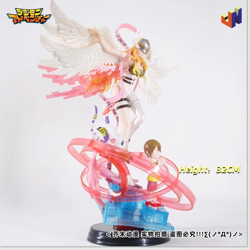 32cm Digimon Monster Anime Figures Adventure Angewomon Tailmon Yagami Hikari Action Figure For Anime Toys Birthday Gifts