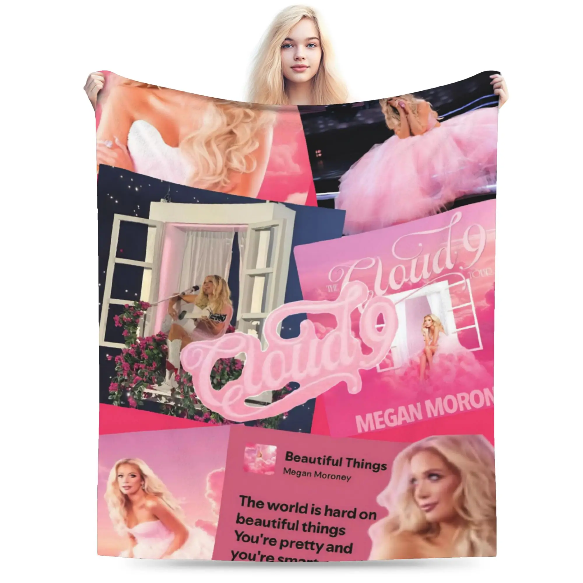 Super Soft Megan Moroney Singer  Throw Blanket Premium Fleece Flannel Lightweight  Bed Blanket Cozy Warm Blankets All Season Use