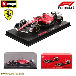 Bburago 1/43 Ferrari Sf-23 Las Vegas Livery Dustcover 16# Leclerc Formula 1 Car Model Acrylic Box Alloy Car Collection Toy Gifts