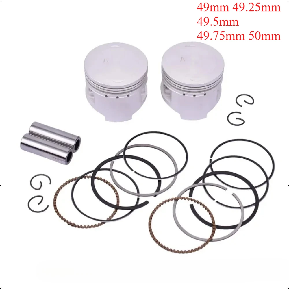 

49mm Motorcycle Piston Rings 2UJ-11638-00-00 For Yamaha XC125 GRIZZLY 125 YFM125GXGR XV250U ROUTE XV250XCR V STAR XV250G VIRAGO