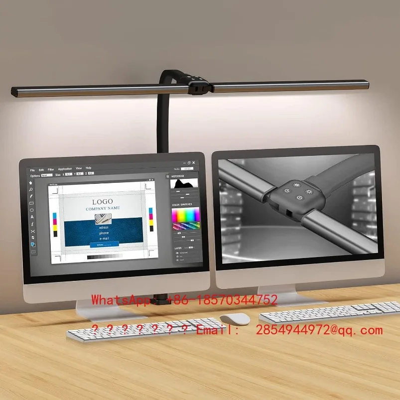 Deformable Folding Screen Light, Desktop Clip-on Desk Lamp 24W Power Eye Protection