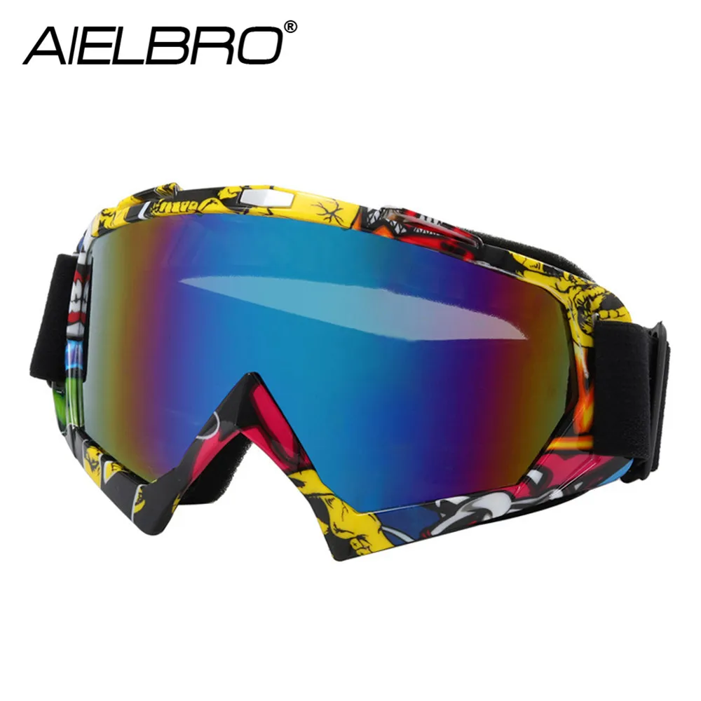 AIELBRO Ski Goggles Winter Glasses for Snowmobile Windproof Ski Mask Snowboard Snow Skiing Goggles Protection Ski Mask