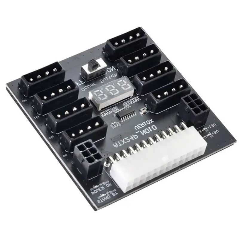 N35R-ATX pour carte d'alimentation de mineur de CHIA ETH BTC, 24 broches vers IDE, 8x 4 broches + 2x 6 broches, alimentation serveur