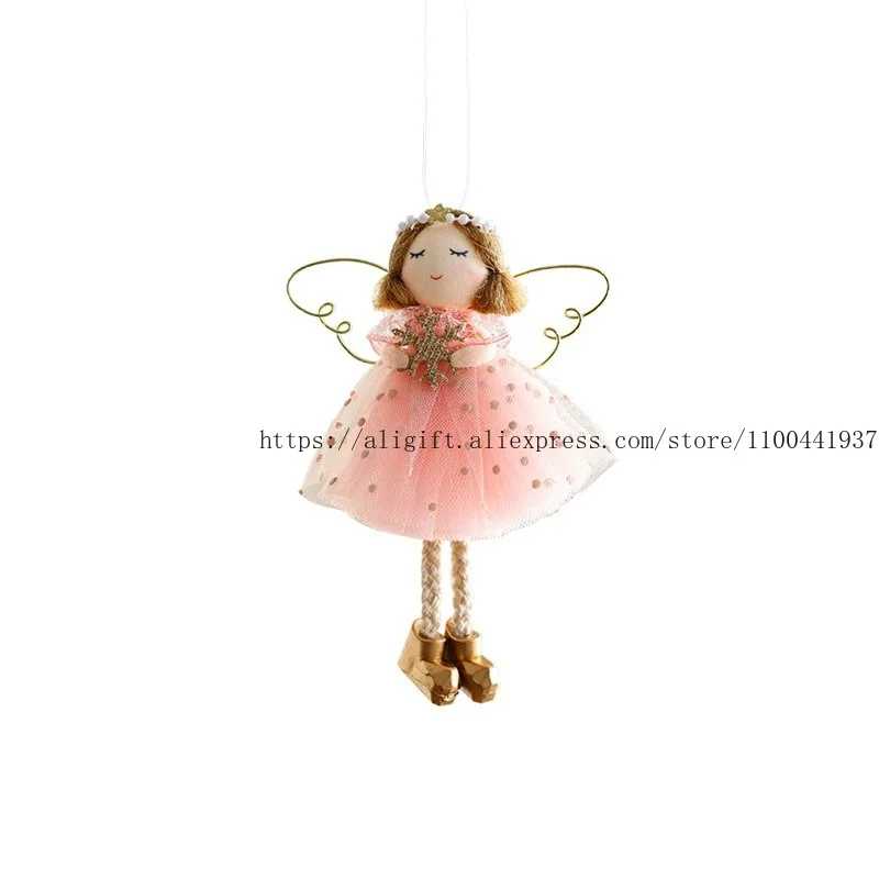 قلادة عيد الميلاد عقد الخوخ القلب تاج فتاة لطيف خرافة الرياح الملاك، شجرة عيد الميلاد تزيين مُثبت قلادة صغيرة