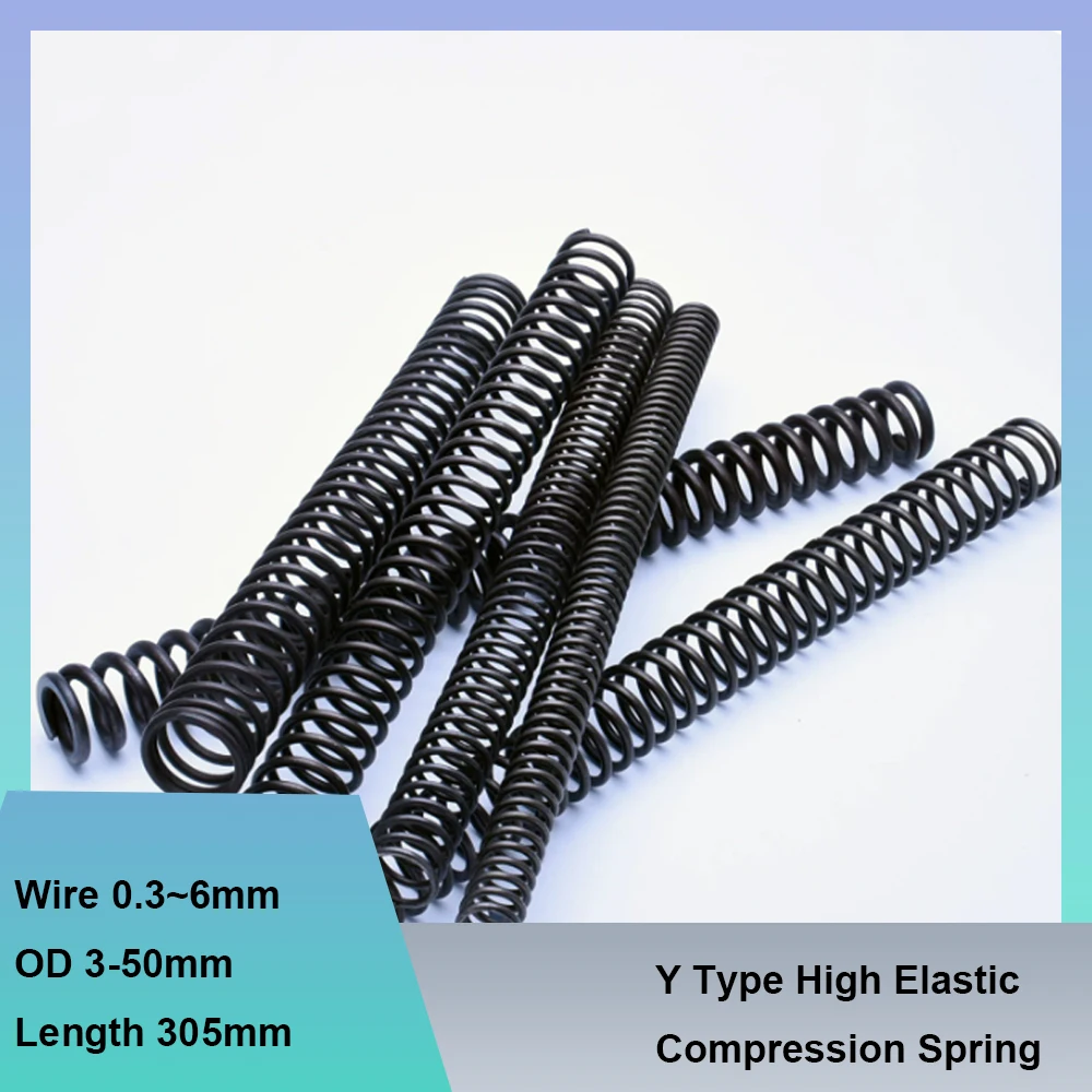 Wire 0.3~6mm Y Type High Elastic Compression Spring Steel Spring Heavy Load Pressure Industrial Coil Spring OD 3-50mm L 305mm