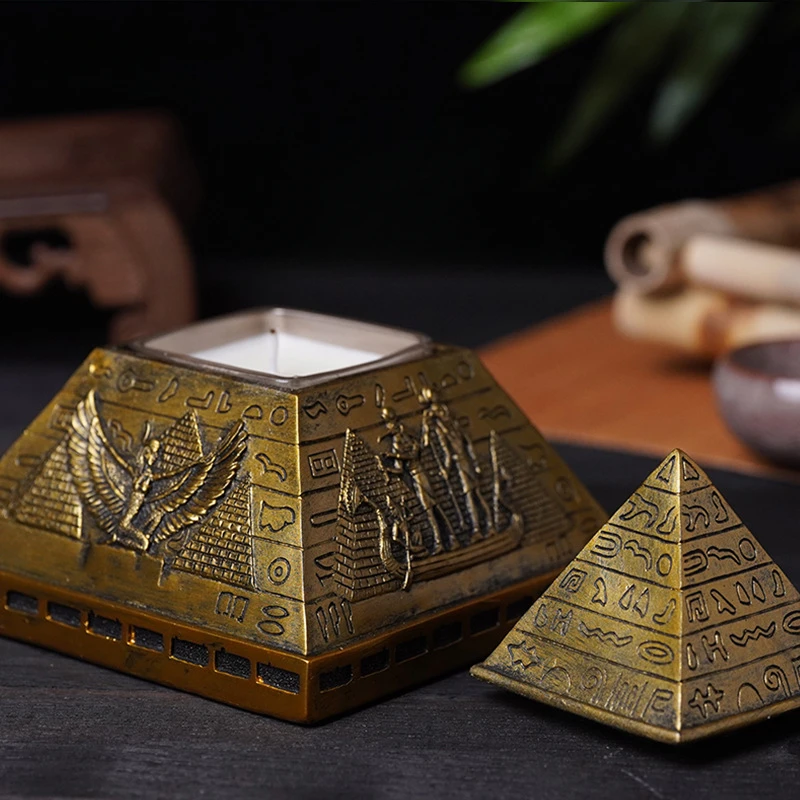 Candle Holder Retro Egyptian Pyramids Model Decoration Household Aromatherapy Candle Holder Home Decoration