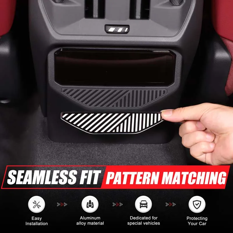 

For BMW X3 G45 2025-2026 Stainless Steel Black Car Armrest Box Conditioner Outlet Filter Grille Cover Interior Car Accessories