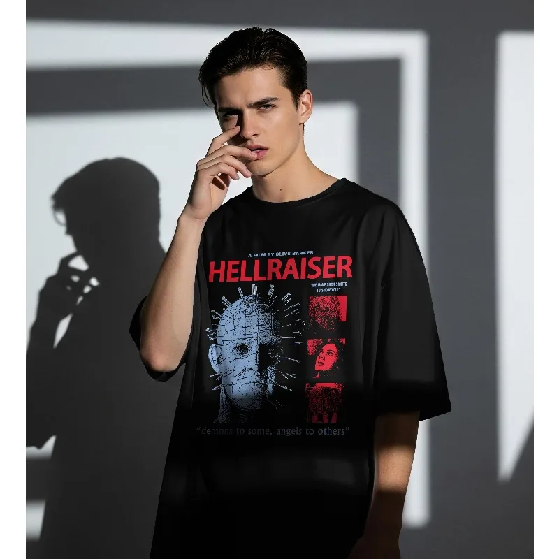 Camiseta Hellraiser 1987 Pinhead Clive Barker Cenobites, Camiseta Clásica de Culto para Fans, Unisex, Holgada y Transpirable, de Algodón