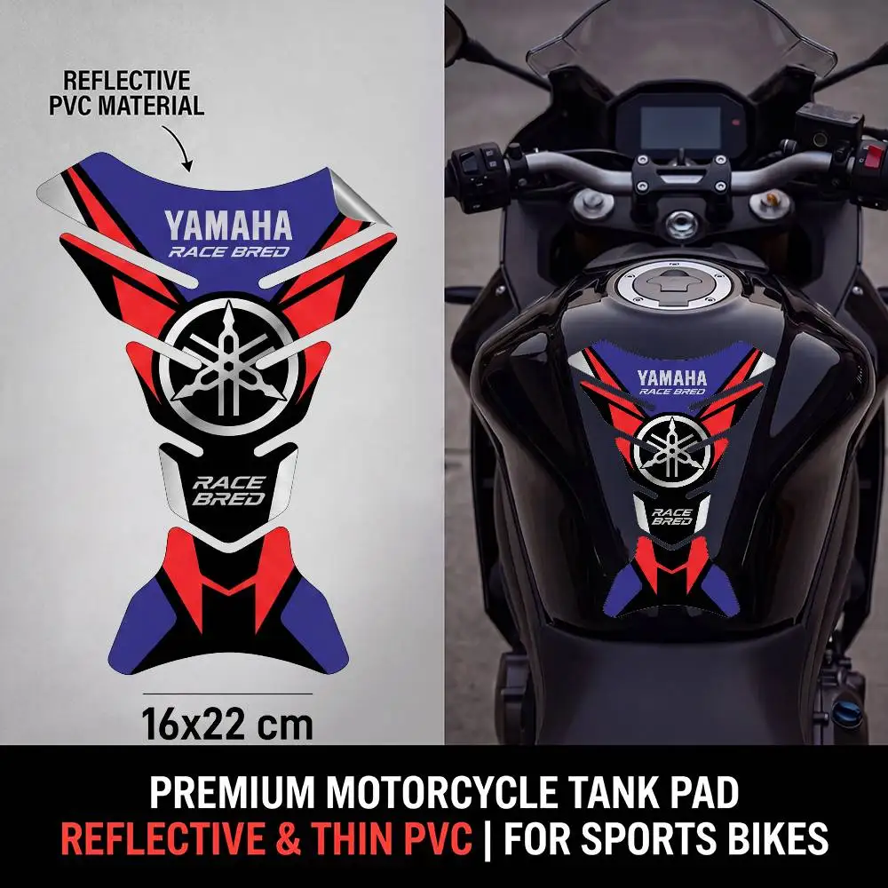 

FOR YAMAHA Motorcycle PVC Tank Pad Tank Cap Protector Racing Sticker Universal