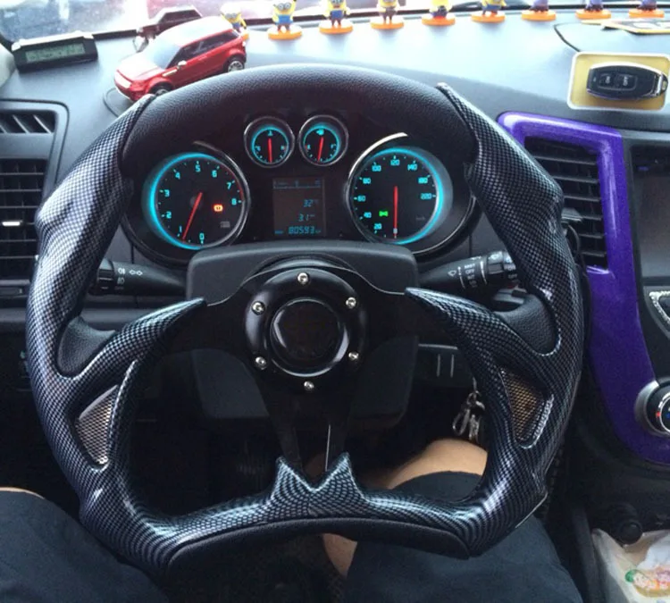 

Car modification: 14 inch steering wheel, sports car, racing car, universal carbon fiber pattern, blade PU, competitive 13 inch