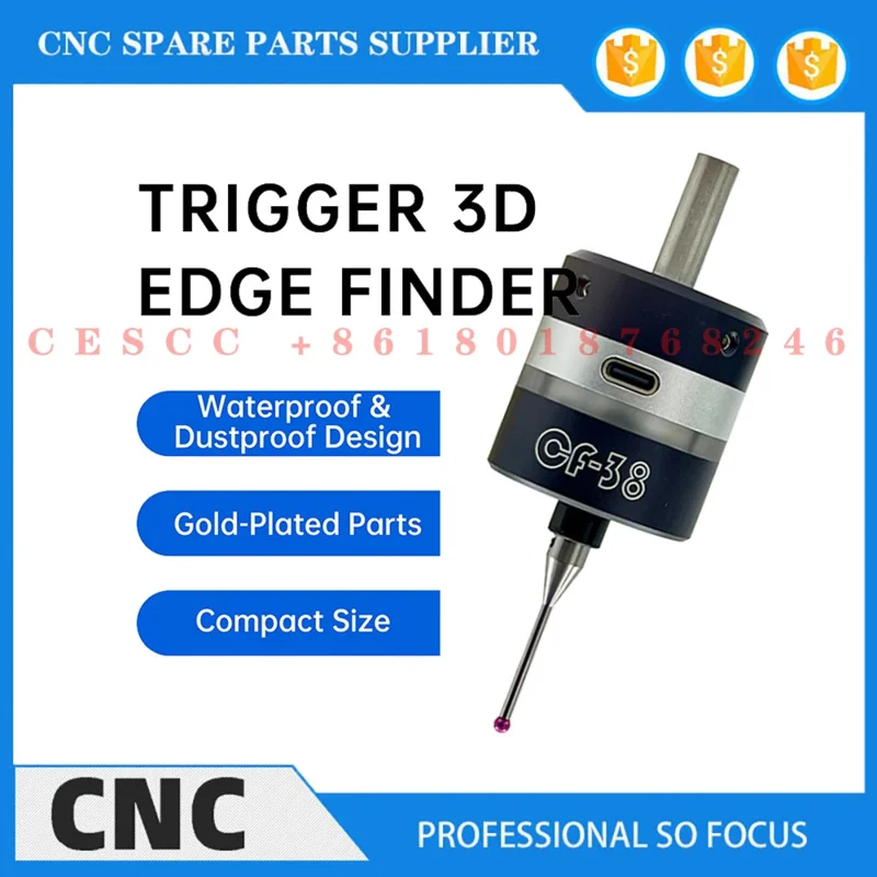 CF-38 Upgraded 3D Trigger Edge Finder Compatible With Mach3 And Grbl Machining Center Milling Machine Centering Probe NPN NO