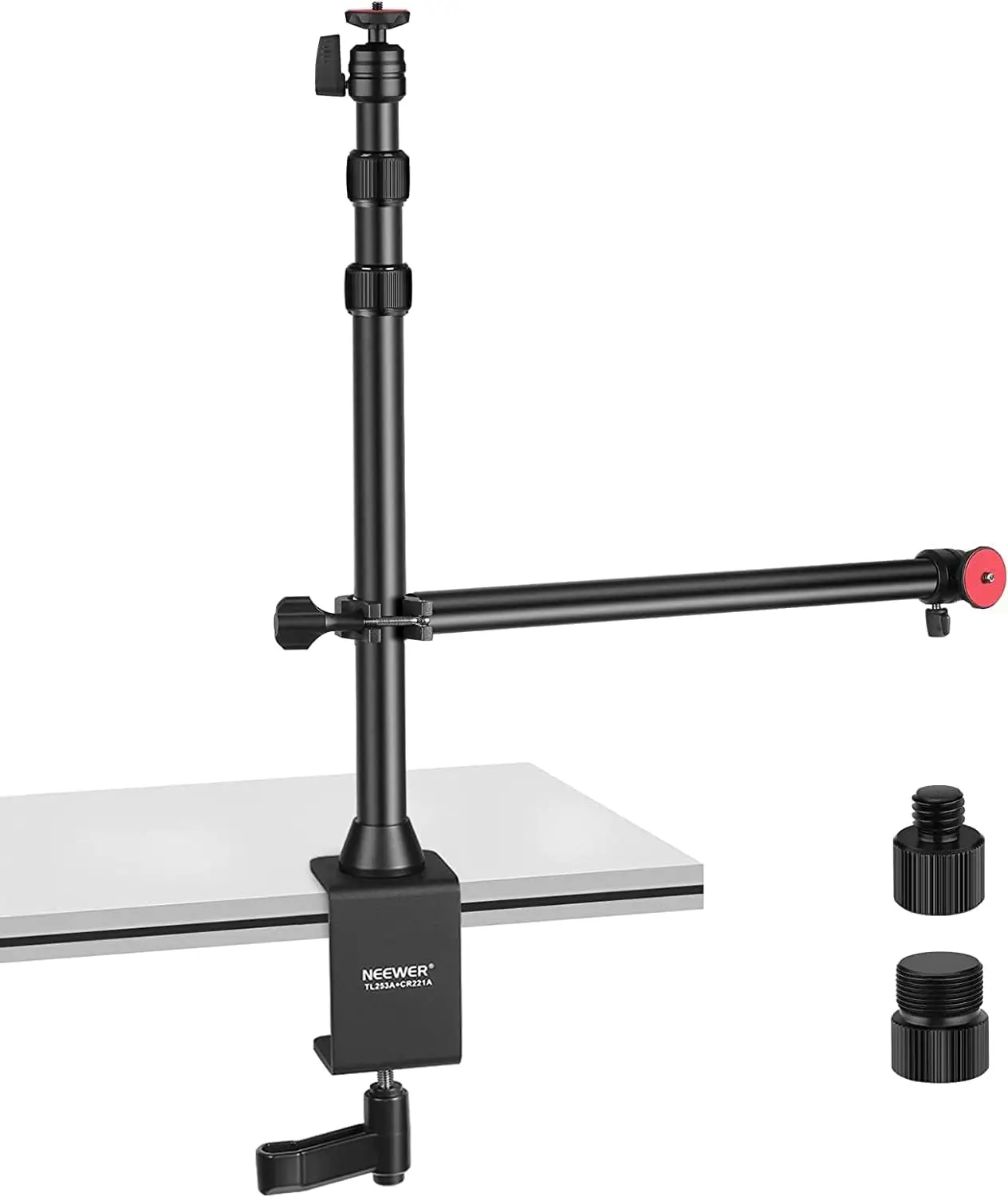 

NEEWER Tabletop Camera Mount Stand with Flexible Arm, Overhead Height Adjustable Light Stand Mount with Table Mounting Clamp