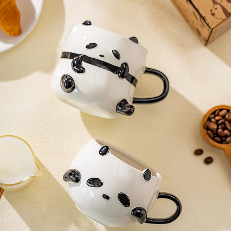 Creative Cute Panda Shape Ceramic Cup Breakfast Cup Milk Cup Can Enter The Microwave Oven Mug Exquisite Home Office Coffee Cup