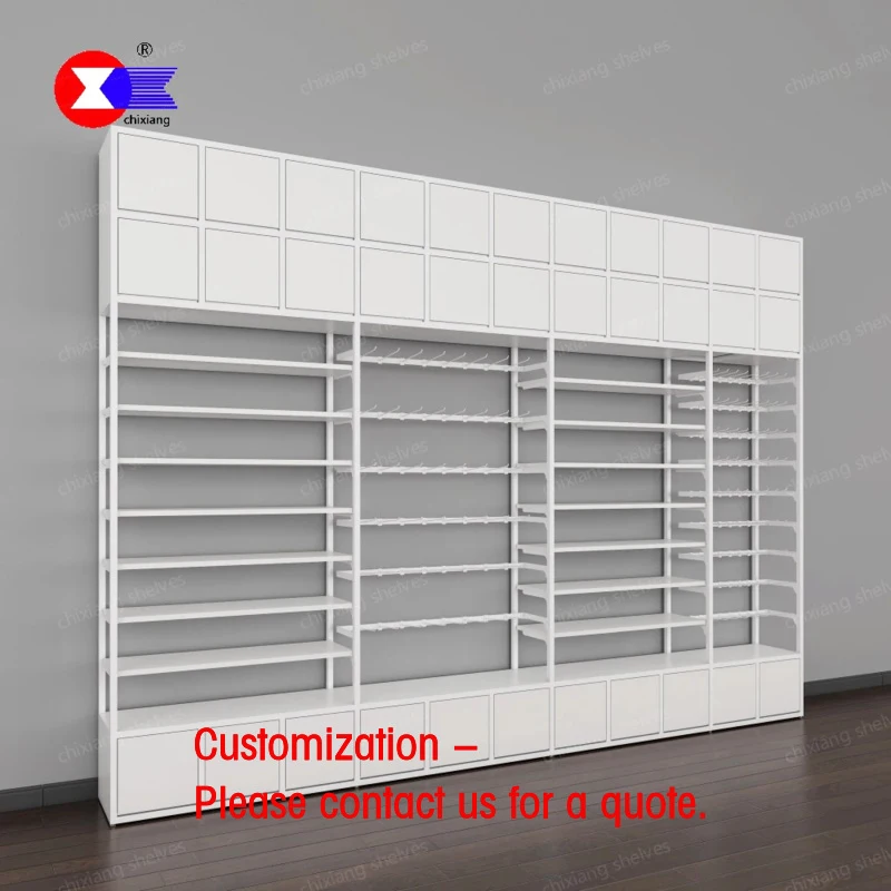 custom.Grocery Display Racks/Shelves Display Stand Powder Coated Iron Customizable Color Supermarket Gondola She