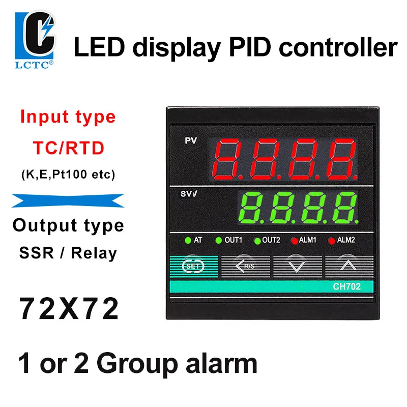 

LCTC PID Temperature Controller SSR Relay RS485 Output PID Regulator TC/RTD Input Industrial Intelligent RKC 72x72mm CH702