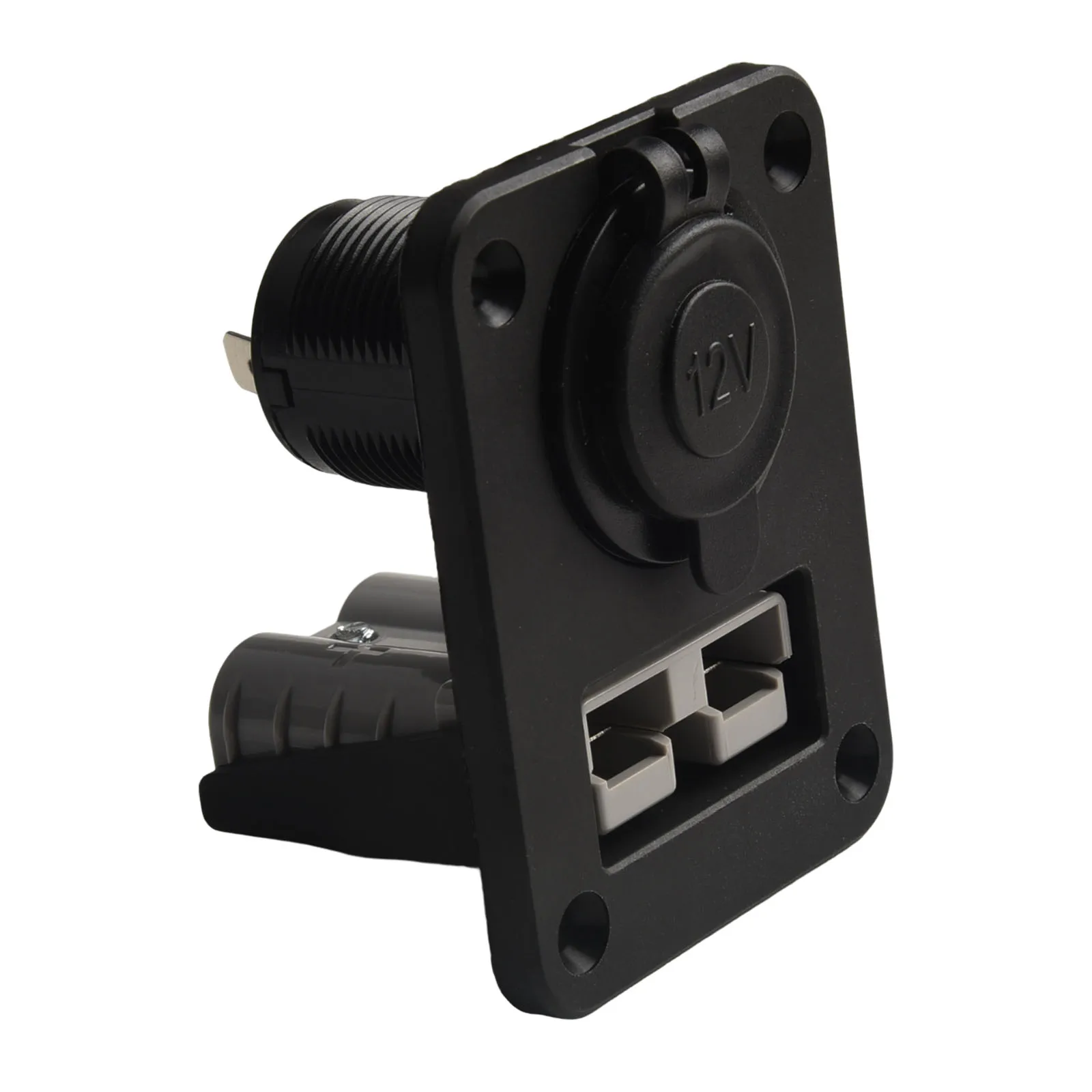 Amp Flush Mounting Bracket Connector 48x37mmx16mm for petg Plastic UL94-V0 12-6AWG Black And Gray For  Amp Flush