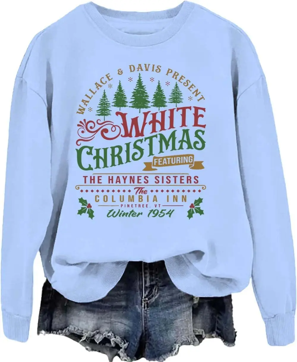 Christmas Sweaters For Women  White Christmas Sweatshirt  White Christmas Sweatshirt For Women