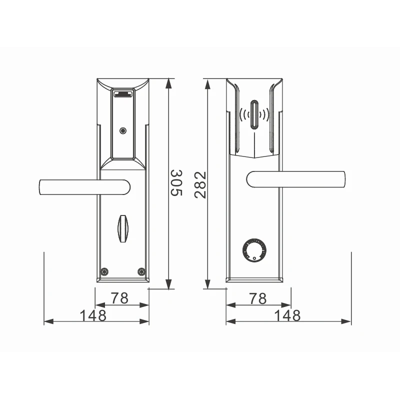 T57 Card RFID Key Card Smart Hotel Room Rf Cards Door Lock With Management System Software