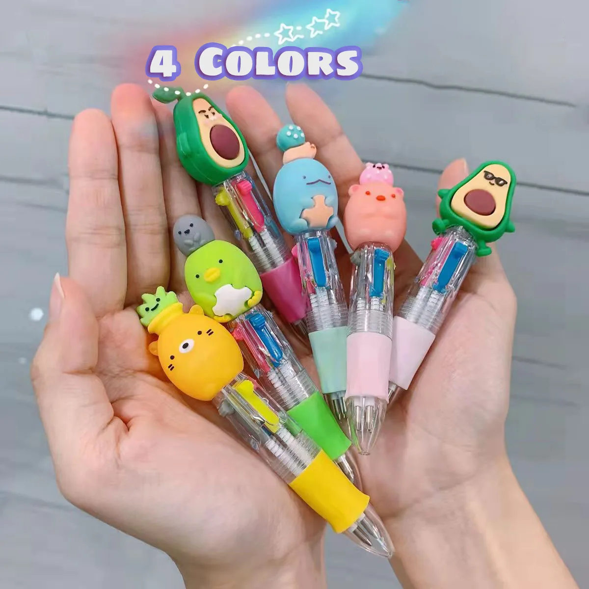 5Pcs/Lot Kawaii 4 Colors Mini Ballpoint Pen Retractable Multicolor Pens Cute Unicorn Kids School Stationery Office Supplies Gift