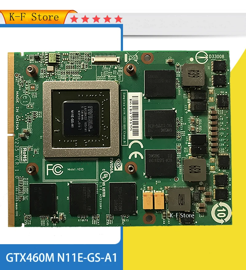 

GTX460M GTX 460M GDDR5 1,5 ГБ N11E-GS-A1 Видеографическая карта графического процессора для MSI Dell Alienware M15X M17X R2 R3 R4 R5 M18X Быстрая доставка