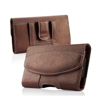 E74B PU Leather Holster for Men Horizontal Carrying Phone Belt Clip Holder for Case Wallet Coin Purse Pocket