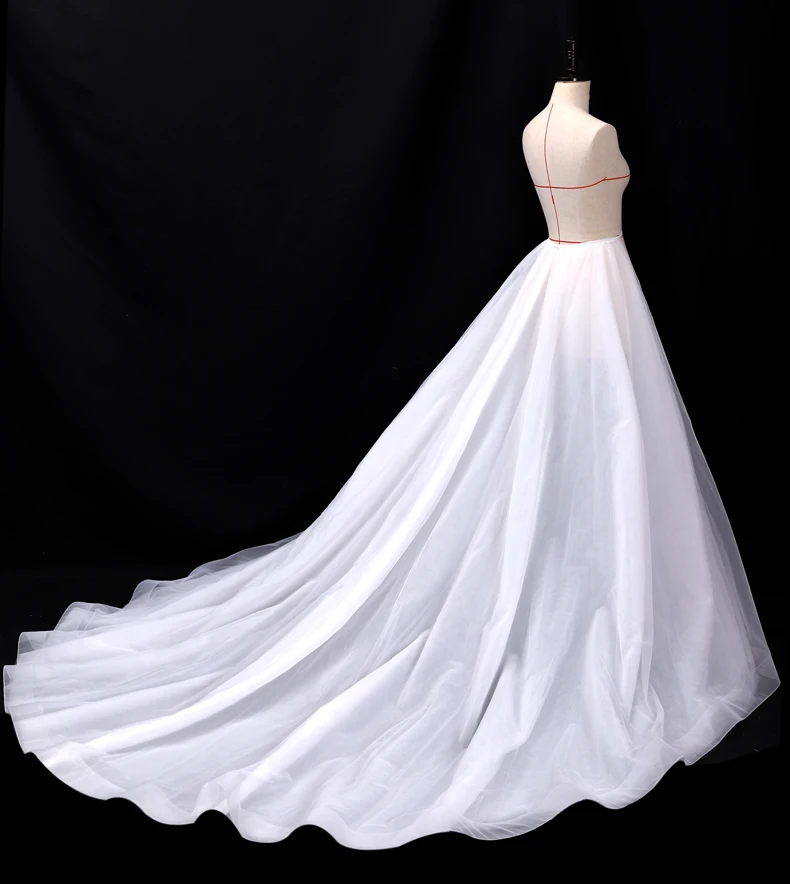 Abnehmbare rock Spitze tüll Zug Kleid Elegante 4 Schichten Tüll Braut rock Abnehmbare hochzeit Zug Hochzeit Zubehör