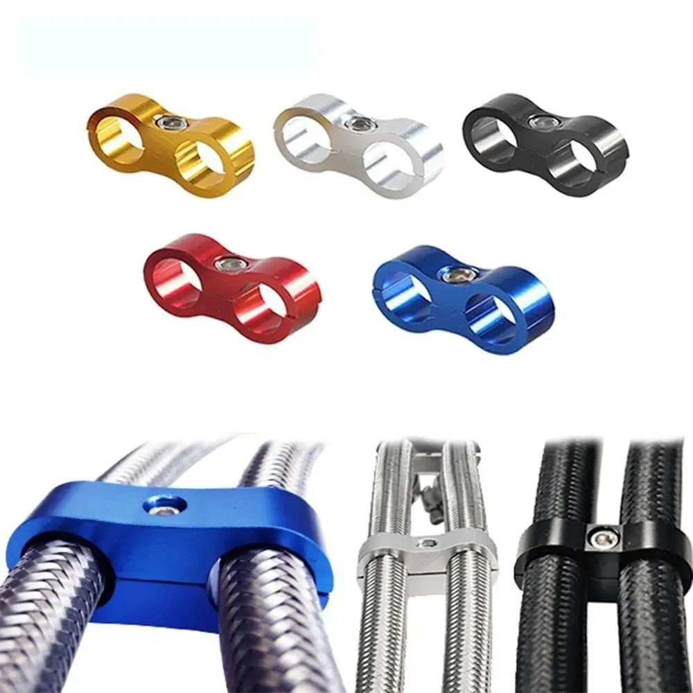 AN4 AN6 AN8 Separator Braided Rubber Hose Line Clamp Aluminum Anodized Line Separator Double Hole Line Clamp Hose Line Clamp