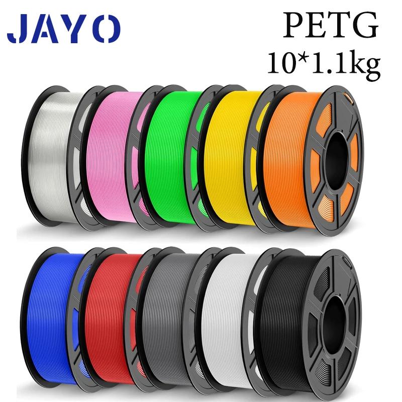 

JAYO petg Filament PETG 1.75mm 10Rolls Neatly Wound Toughness no bubbles 3D Printer Filament for FDM Muticolor Fast delivery
