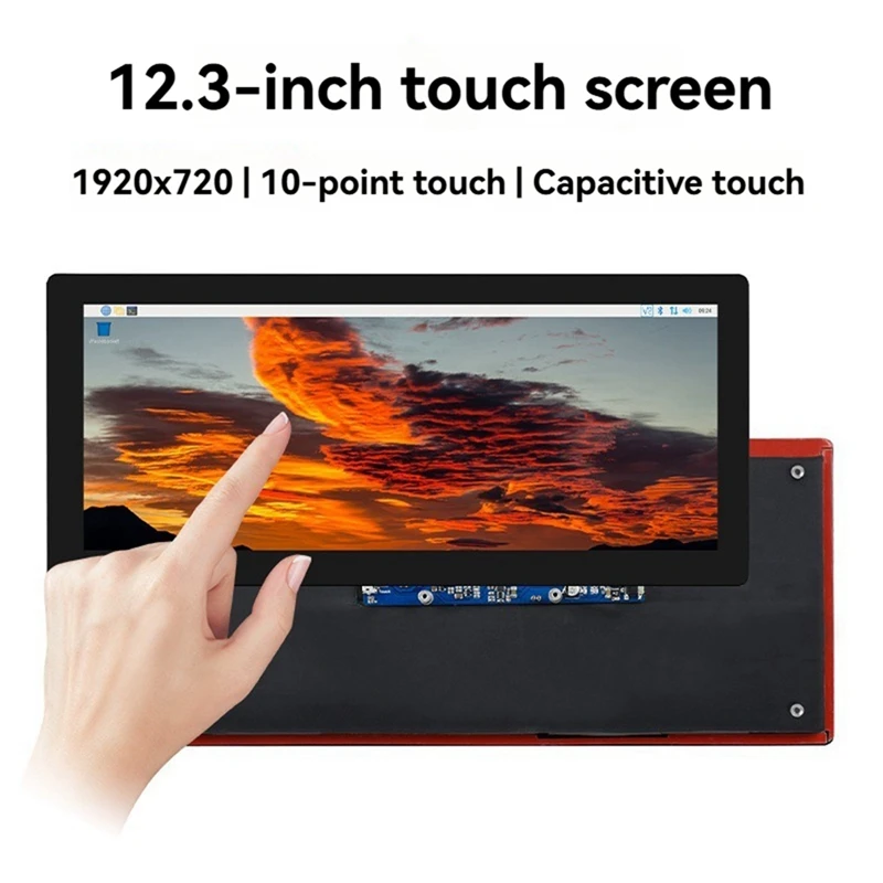 For Raspberry Pi 12.3 Inch LCD Touch Screen 1920×720 Support For Jetson Nano/Mini PC/Tinker Board 2