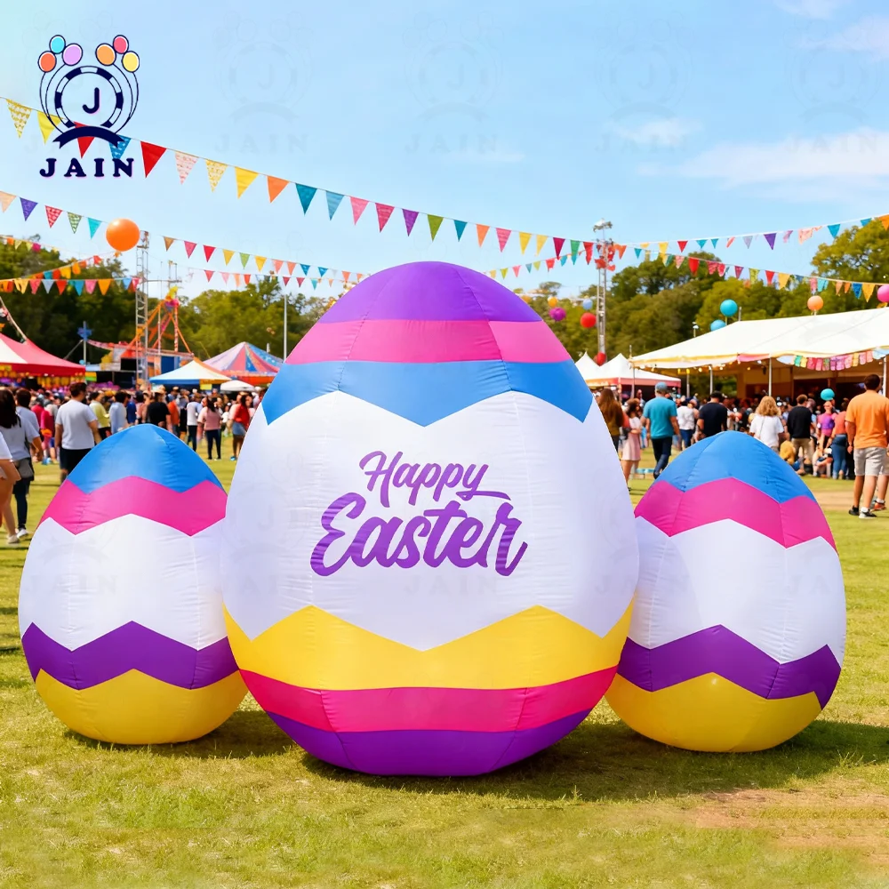 3-6M Custom Giant Inflatable Easter Eggs Large Colorful Egg Model Balloon Toy for Easter Holidays Decoration Funny Design
