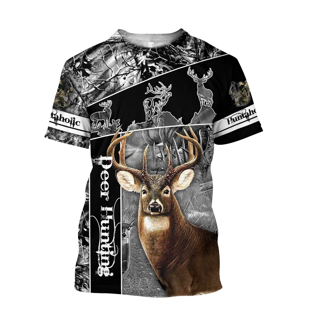 Deer Hunter Graphic Men's T-Shirt For Men Clothing Unisex 3D Printed Summer Top Short Sleeve Fashion Casual Tee Shirt Streetwear