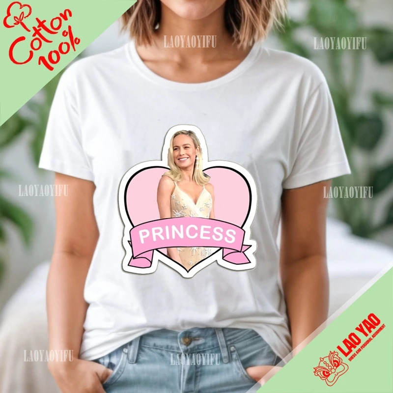 100% Cotton Printed T-shirt Movie Brie Larson Top Unisex Short Sleeve Y2k Aesthetic Clothing Streetwear Harajuku Graphic Shirts