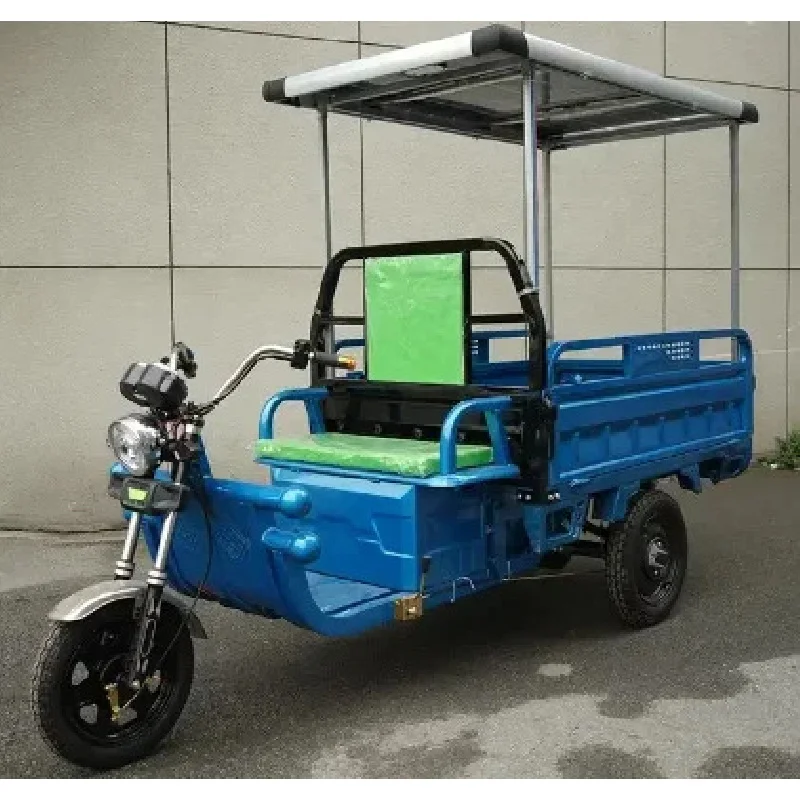 2023 Best Safety and Popular 60V 1000W Electric Tricycle for Cargo Max Body solar powerd